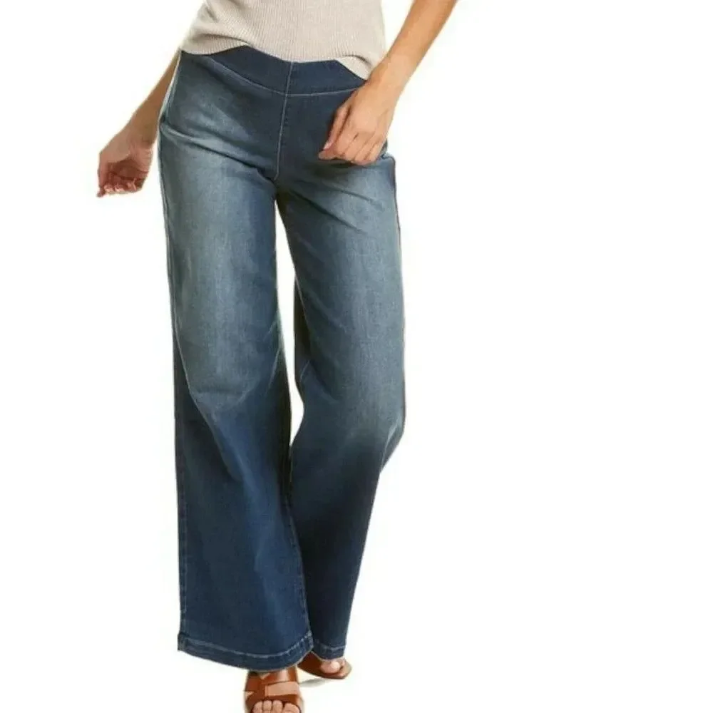NYDJ Clean Maele Pull-on Wide Leg Lift Tuck Jeans  Size 12